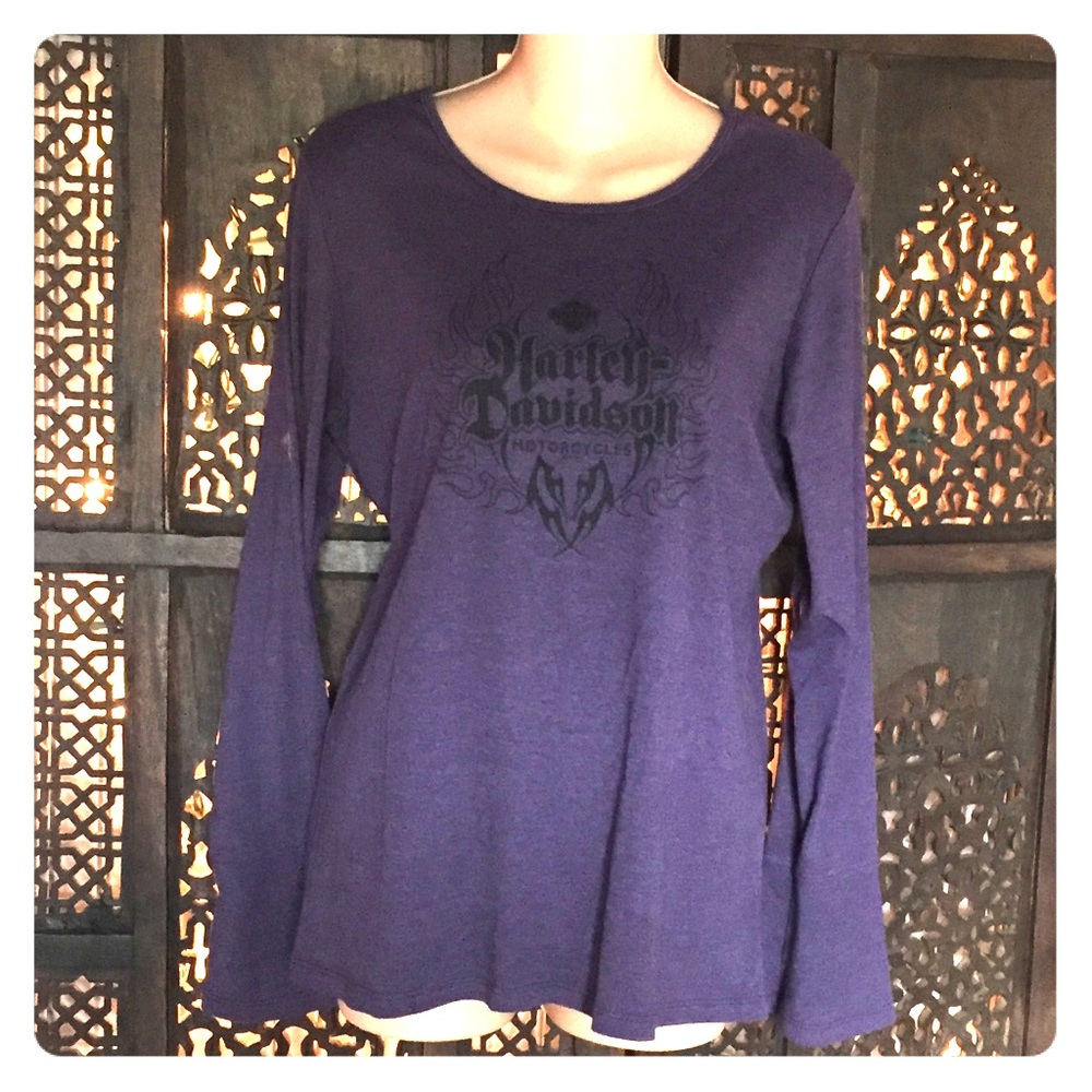 💕💐(5 for $25) Harley Davidson Purple Top