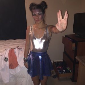 SILVER HOLOGRAPHIC BODY SUIT