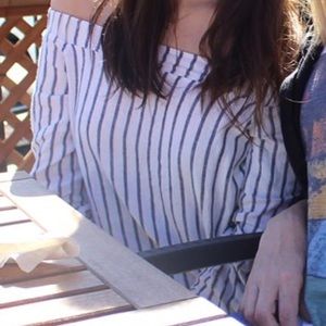 Striped sleeveless tunic top