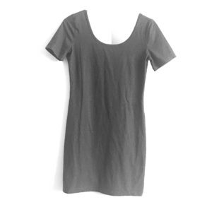 Dark grey business casual office dress short sleve