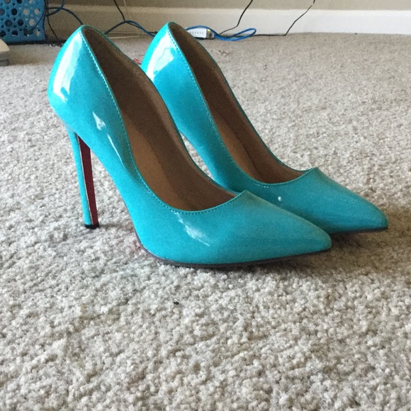 Jojo Cat Shoes - Light blue Jojo Cat heels with red soles