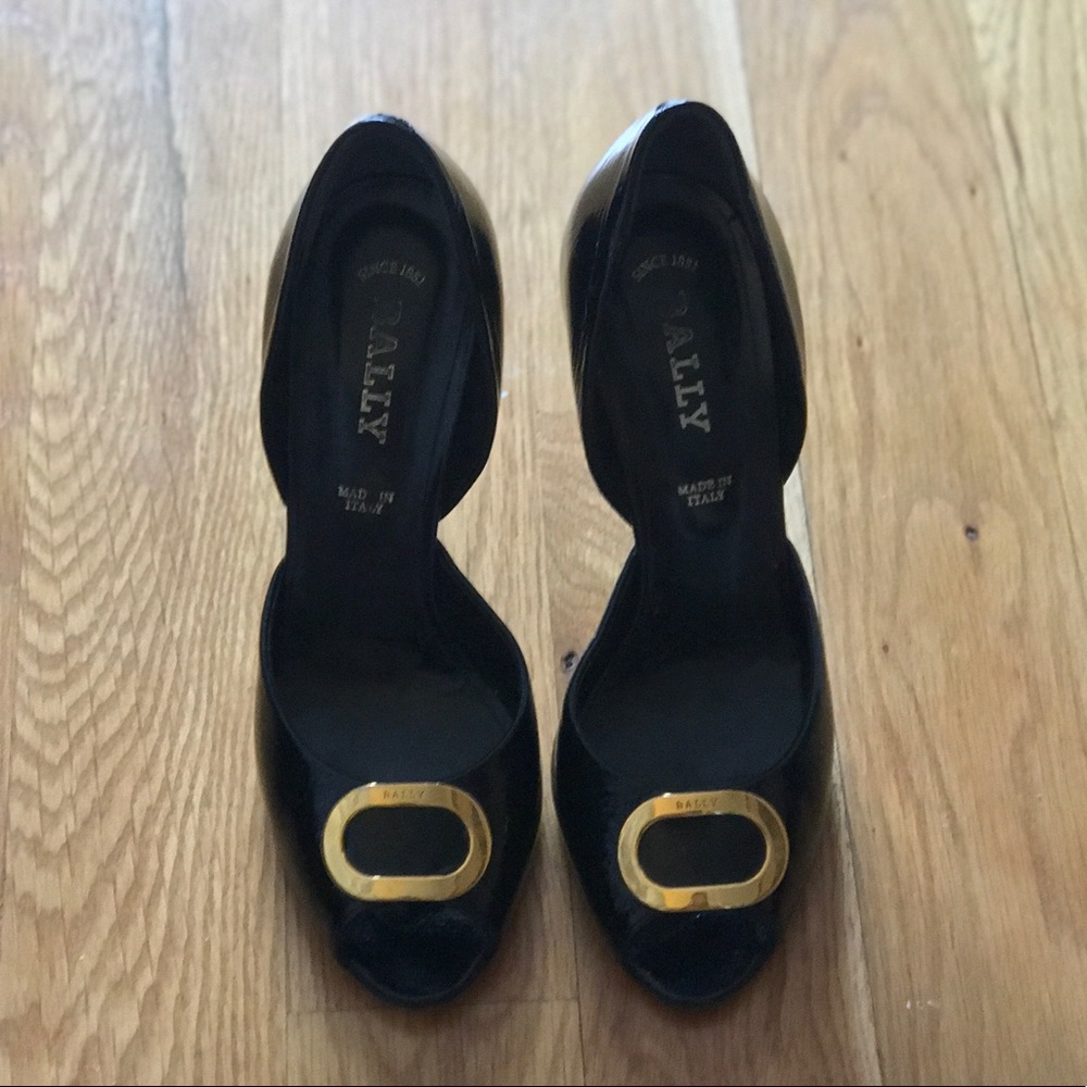 Bally Patent Peep Toe Pumps