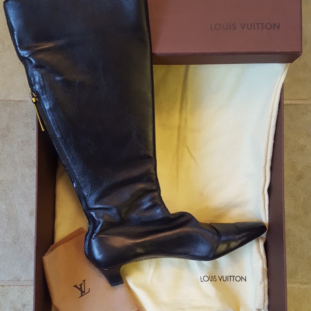 Louis Vuitton Black Leather Boots