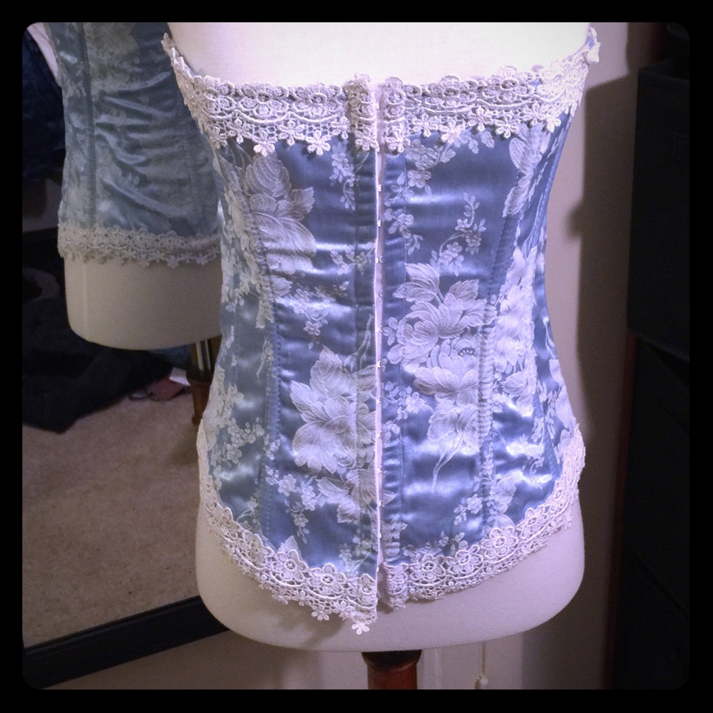 Baby blue ornate corset