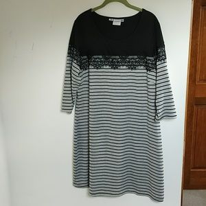 Junarose jersey dress striped lace 1X 14 16