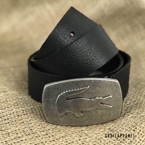Lacoste Leather Black Mens Belts Sz 34