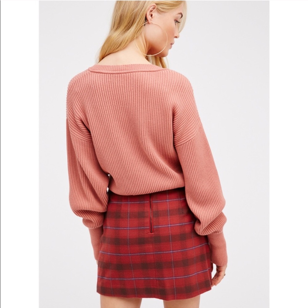 Free People Plaid Tessa Mini Skirt FP Fall Boho - Picture 4 of 5