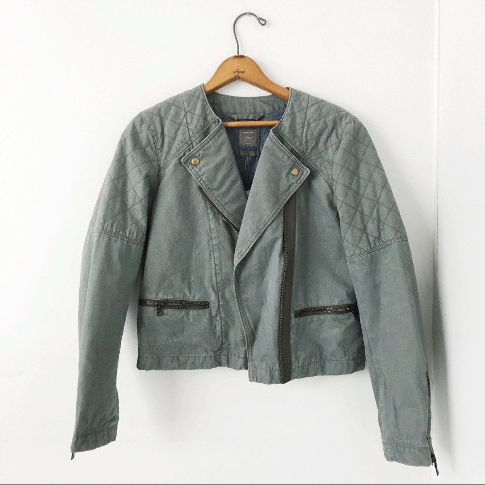 Gap Quilted Olive Moto Jacket