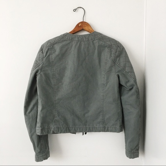 Gap Quilted Olive Moto Jacket - Picture 2 of 4