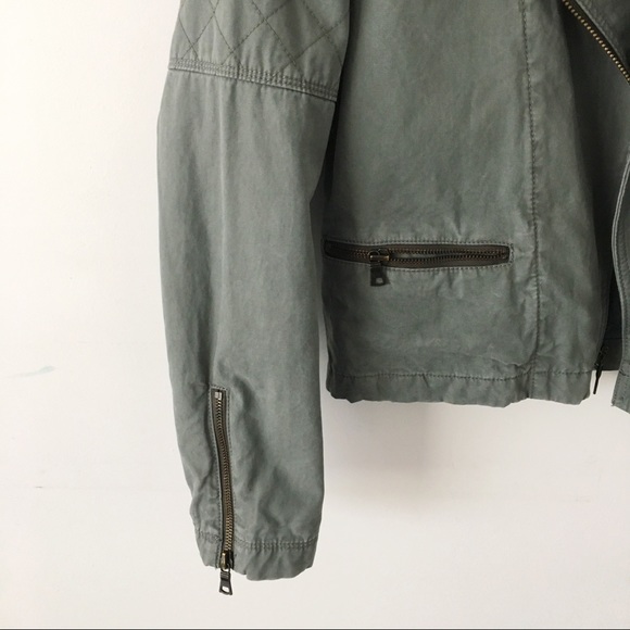 Gap Quilted Olive Moto Jacket - Picture 3 of 4