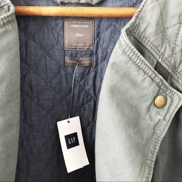 Gap Quilted Olive Moto Jacket - Picture 4 of 4