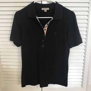 Burberry London plaid lined polo shirt