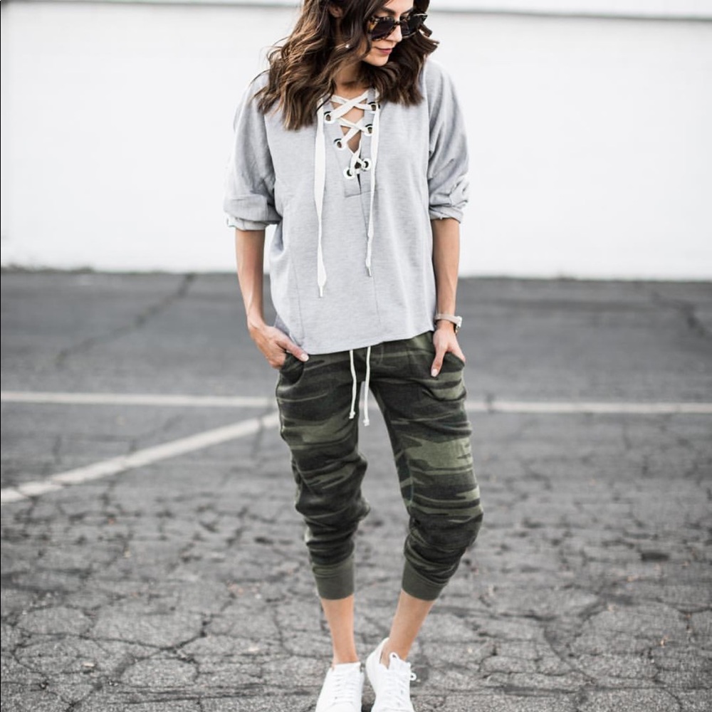 Lace Up Hoodie Sweater - Picture 3 of 3