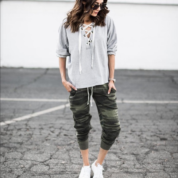 Lace Up Hoodie Sweater - Picture 3 of 3