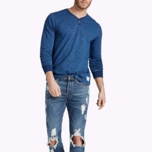 Lucky Brand Navy Blue Lived In Henley Thermal