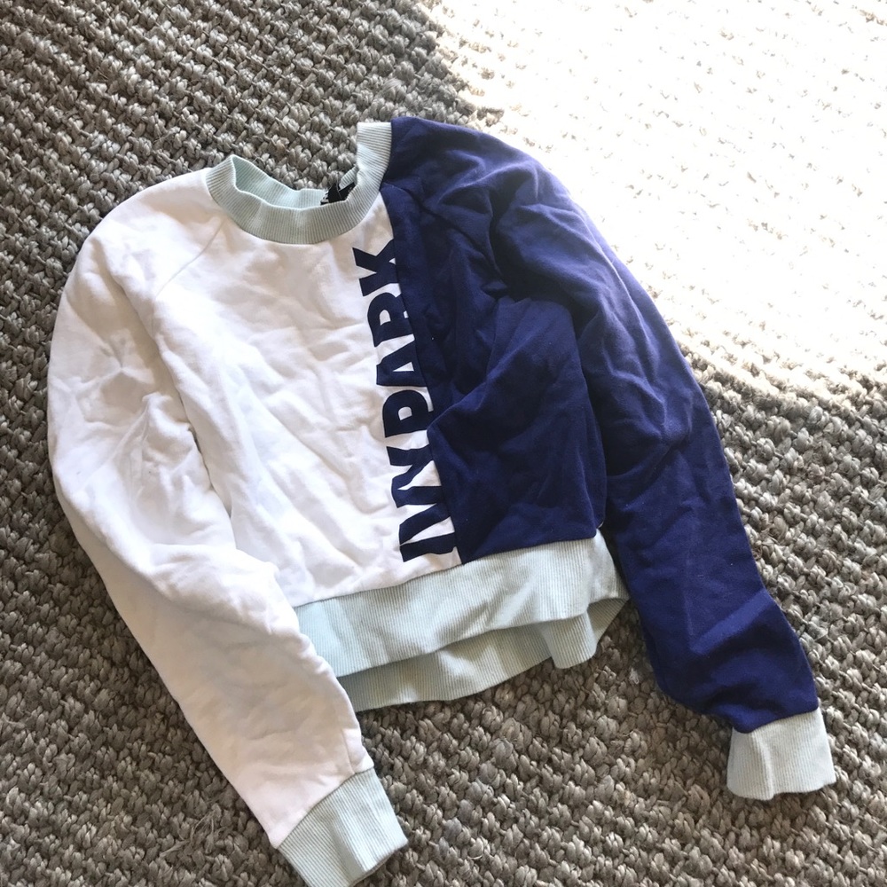 Ivy Park crop color block crew neck
