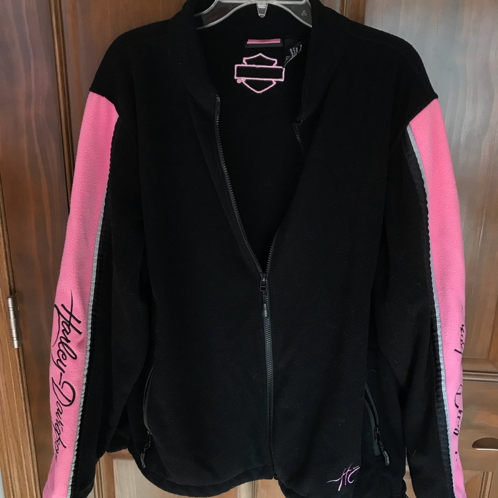 Women’s Harley Davidson zip up fleece pink/black