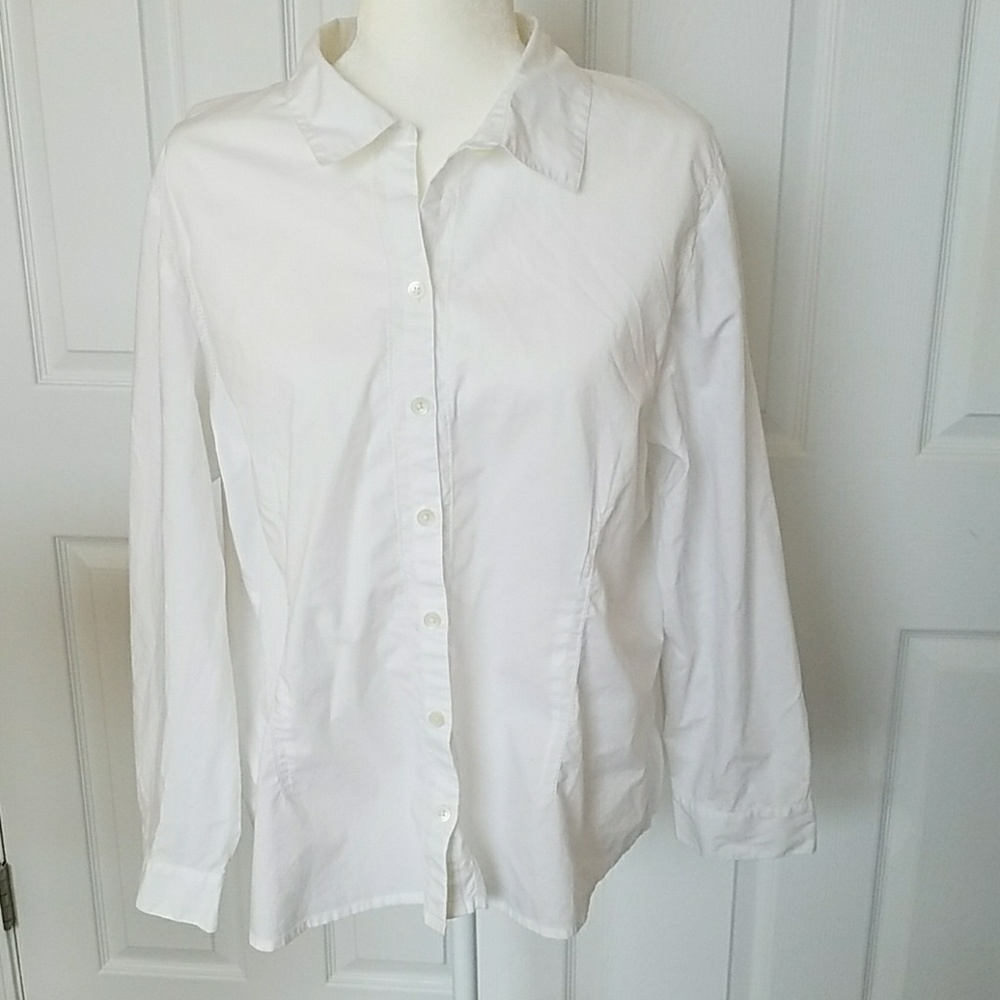 J. Jill stretch cotton fitted classic white