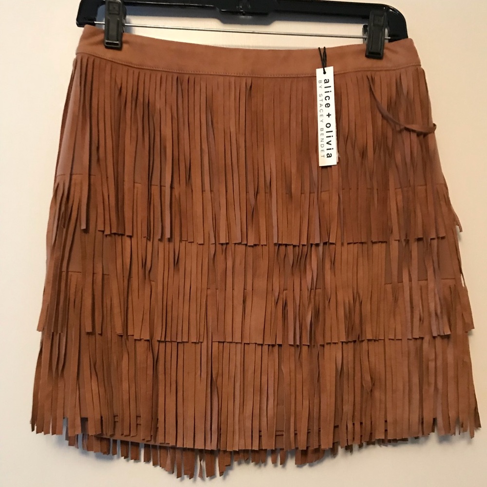 Alice + Olivia fringe skirt