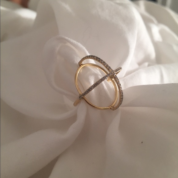 Pure gold and diamond ring
