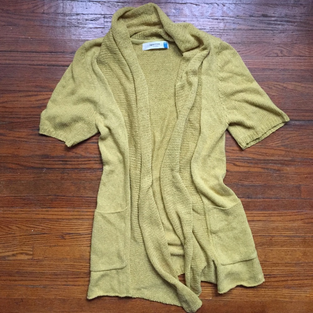 Anthropologie size L Yellow Cardigan