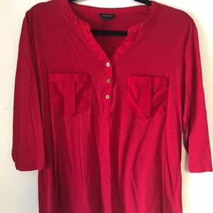 Ann Taylor Red 3/4 sleeve top