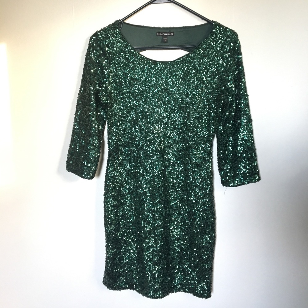 Green sequin dress
