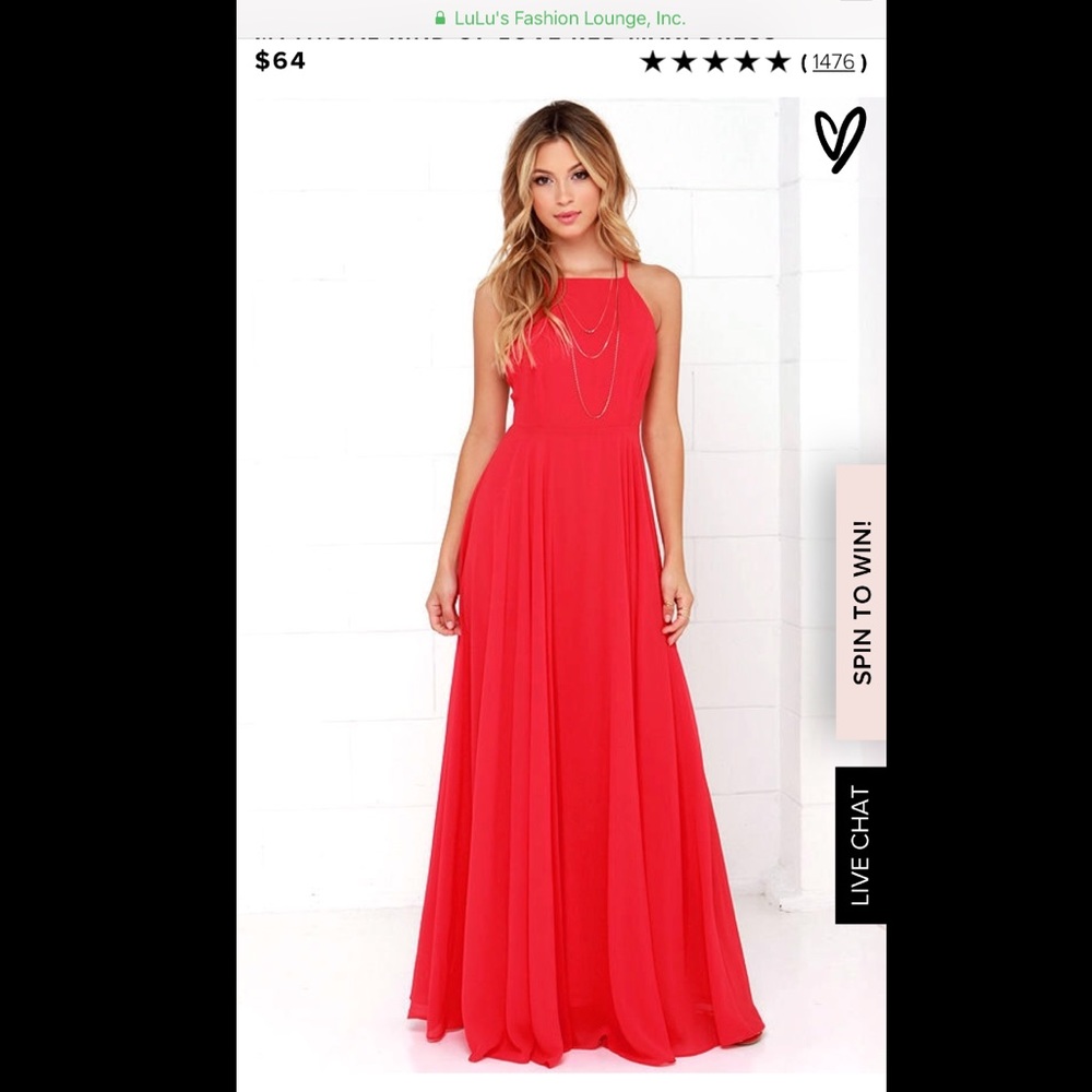 Red Lulu’s maxi dress