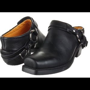 Frye Belted Harness Mule Booties
