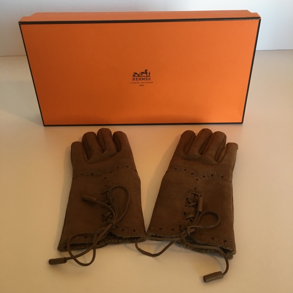 Hermès Gant Femme Frisson Bi Baby Lamb Gloves 7
