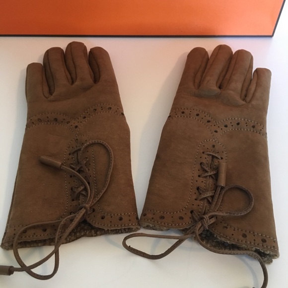 Hermès Gant Femme Frisson Bi Baby Lamb Gloves 7 - Picture 2 of 8