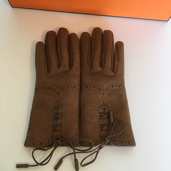 Hermès Gant Femme Frisson Bi Baby Lamb Gloves 7 - Picture 4 of 8
