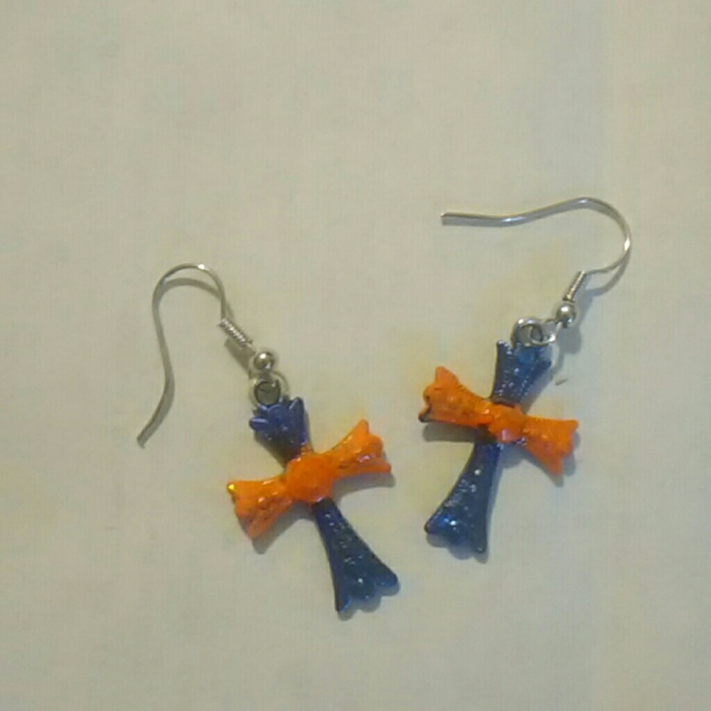 Gator cross earrings