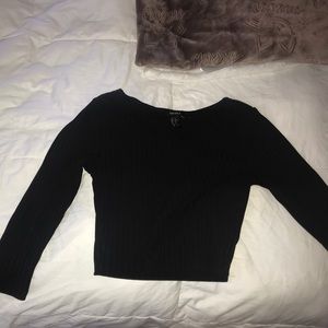 Forever 21 black sweater crop top