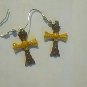 Seminole cross earrings