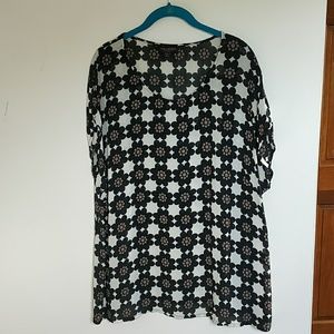 Simply Be  retro flower print blouse 16