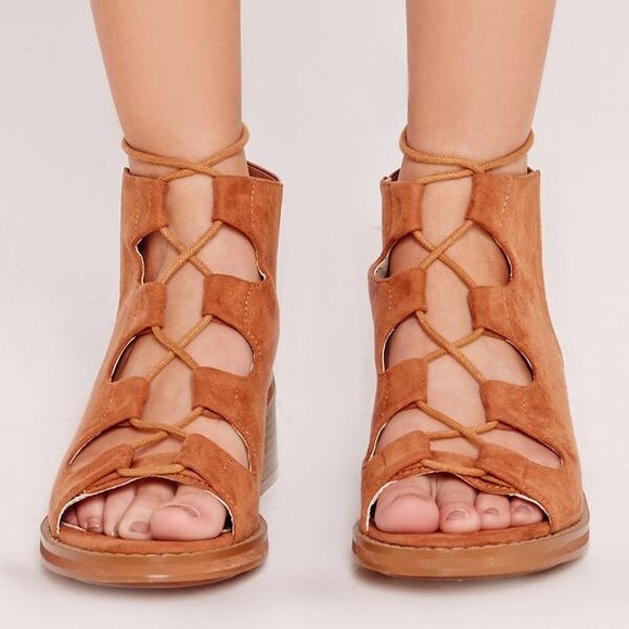 Missguided Suede Lace Up Heeled Sandals - Picture 2 of 6