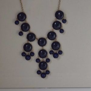 J. Crew Navy Cabochon Bubble Statement Necklace