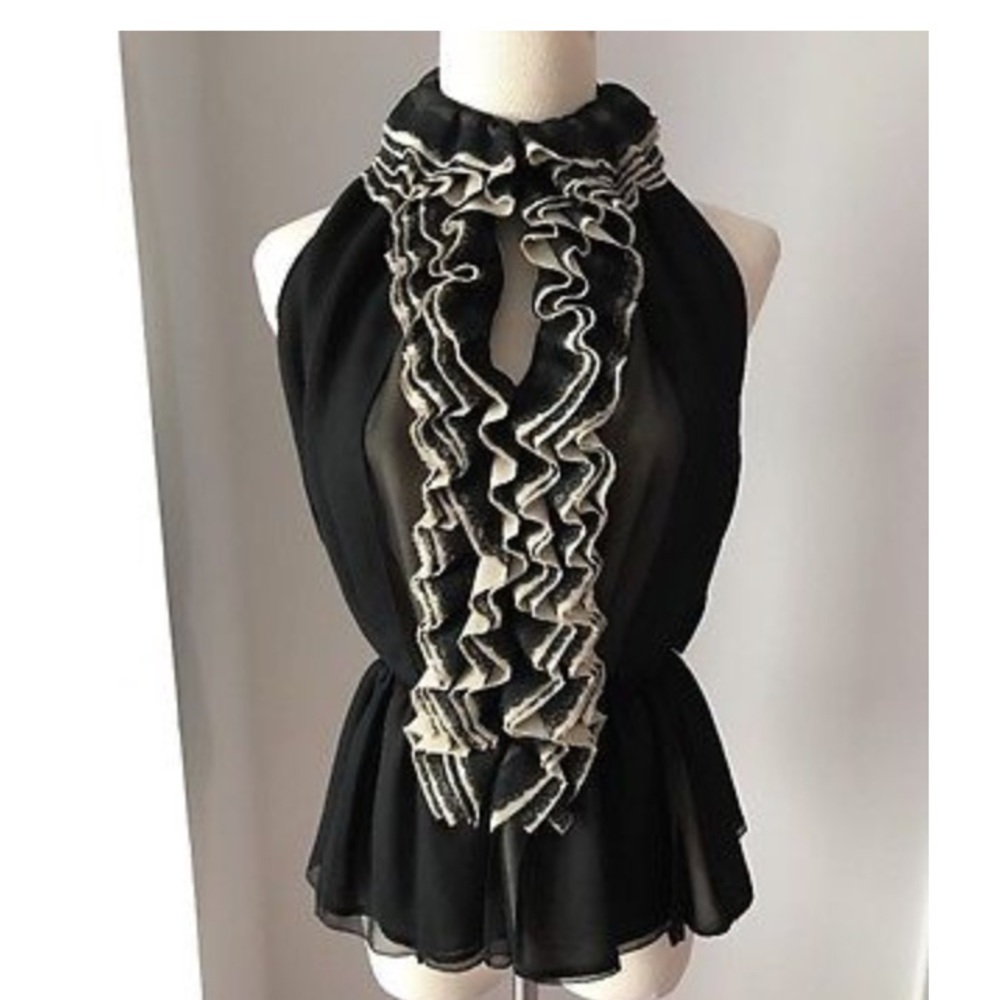 Neiman Marcus Black Ruffle Too S Small
