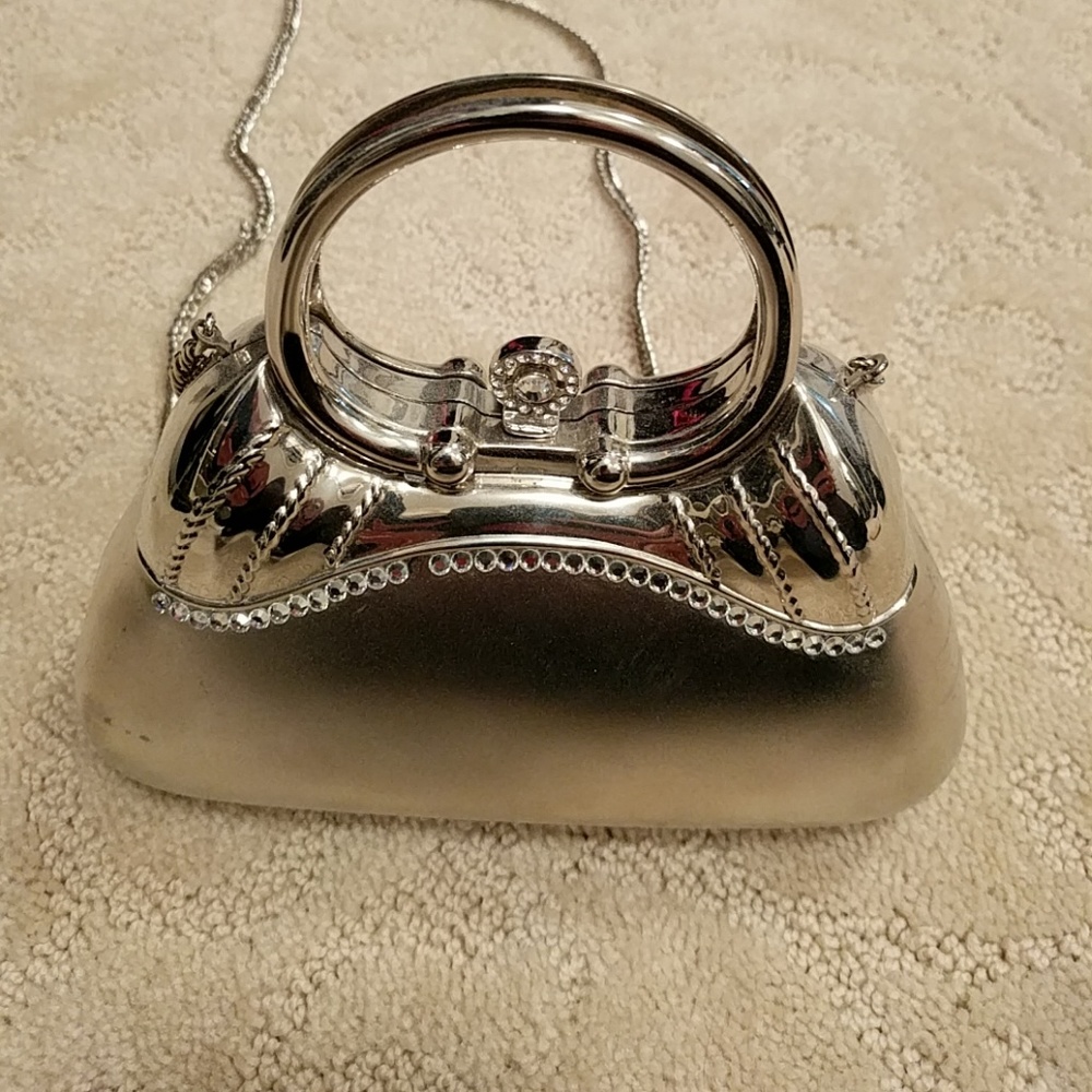 Silver evening bag
