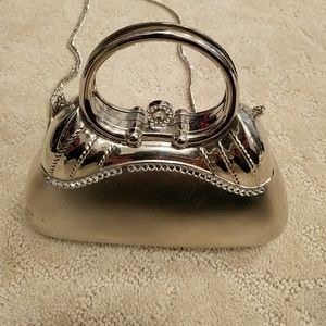 Silver evening bag