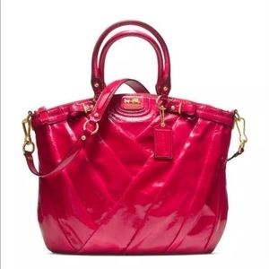 NWT Coach Madison Diagonal Patent Leather handbag