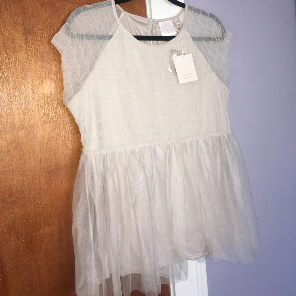 Off white Lauren Conrad NWT tulle shirt