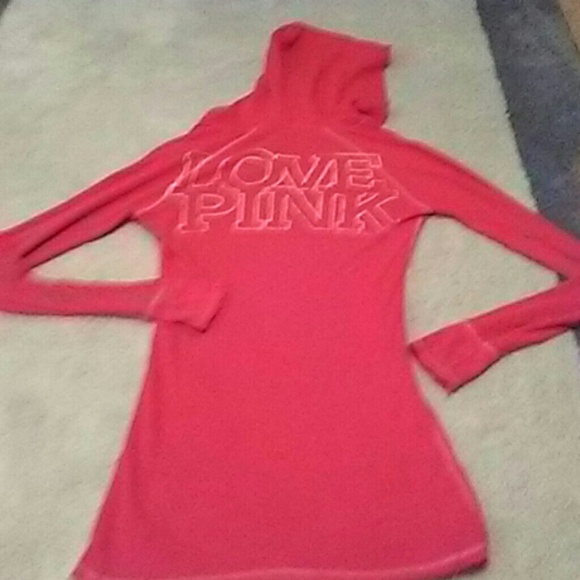 Pink by vs hooded thermal top sz Small - Picture 2 of 5