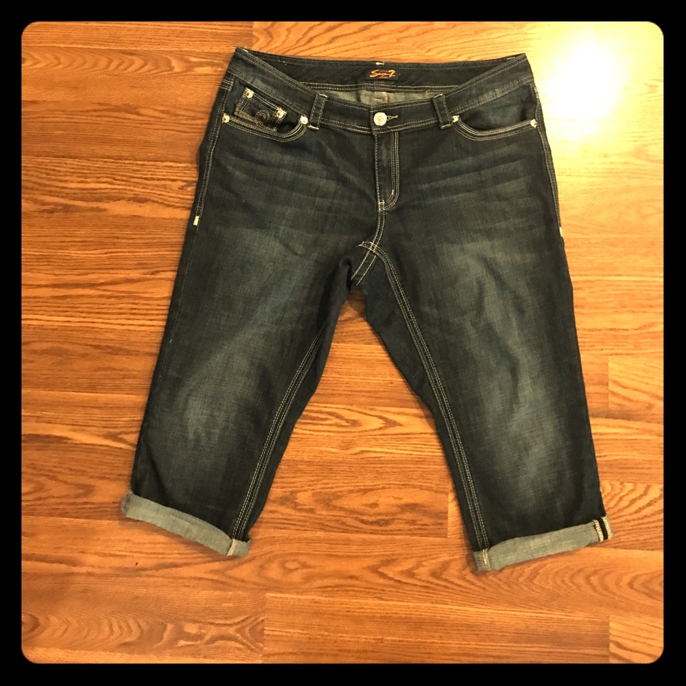 Seven7 cropped cuffed jeans size 18 EUC!