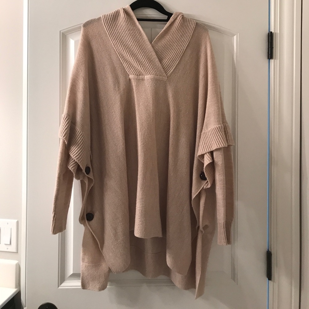 Hooded Poncho Sweater