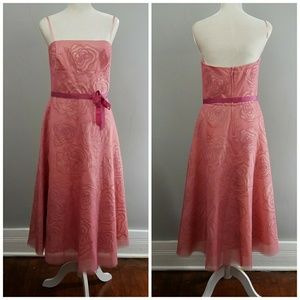 BCBG | Pink Mesh Rose Dress