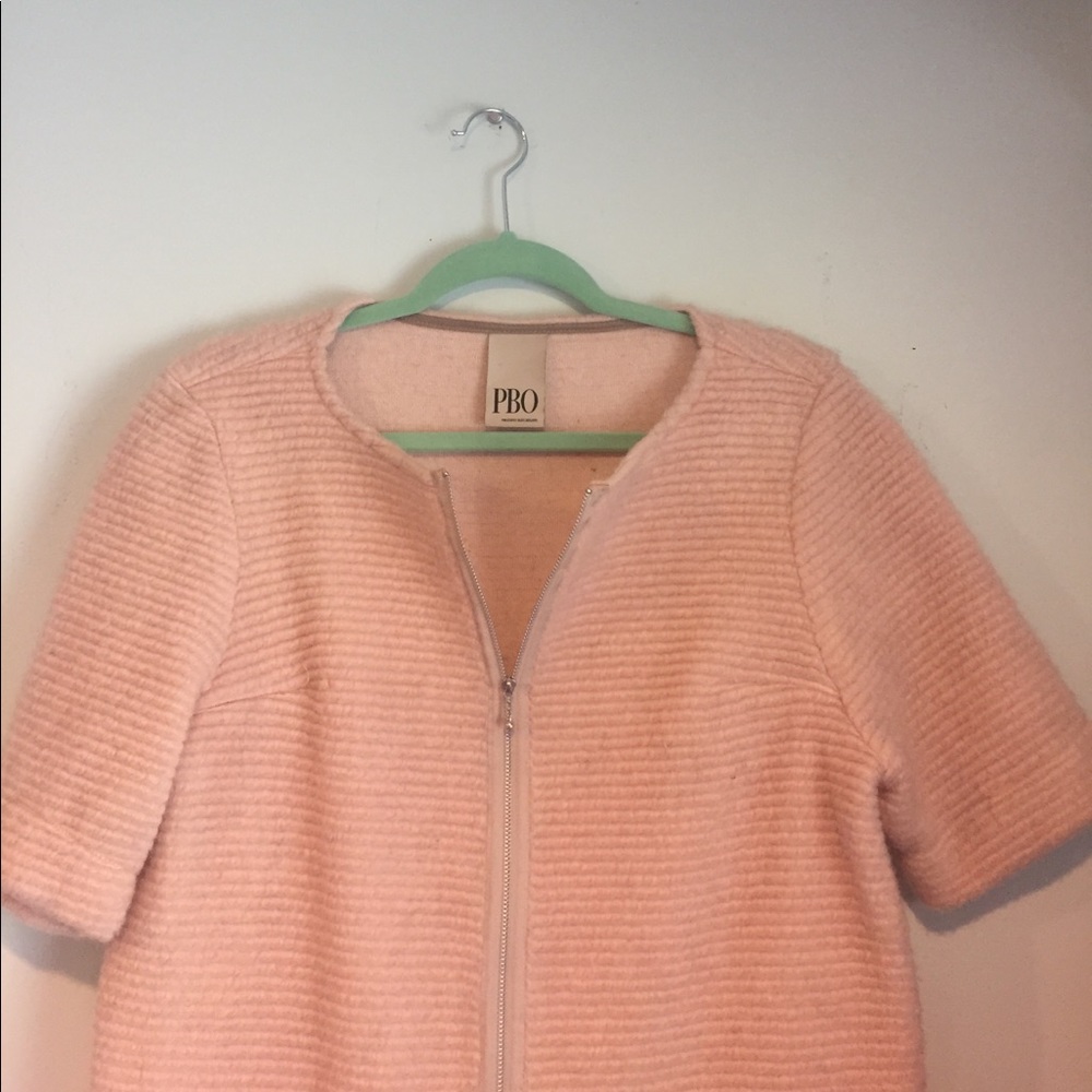 Beautiful baby pink PBO zip up sweater size 4