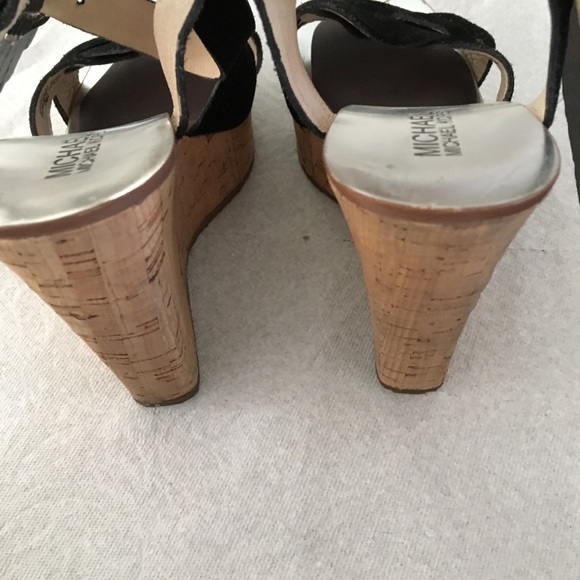 MK cork and black suede wedges - Picture 2 of 4