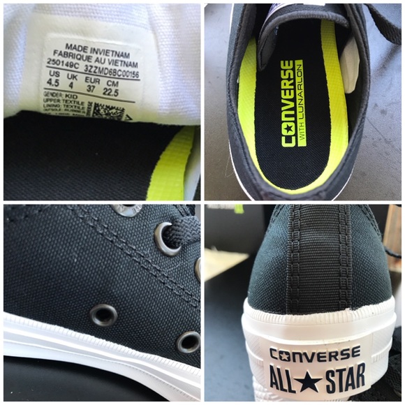 NWT Converse Ctas || OX Black LT k/WMNS AUTHENTIC - Picture 6 of 8